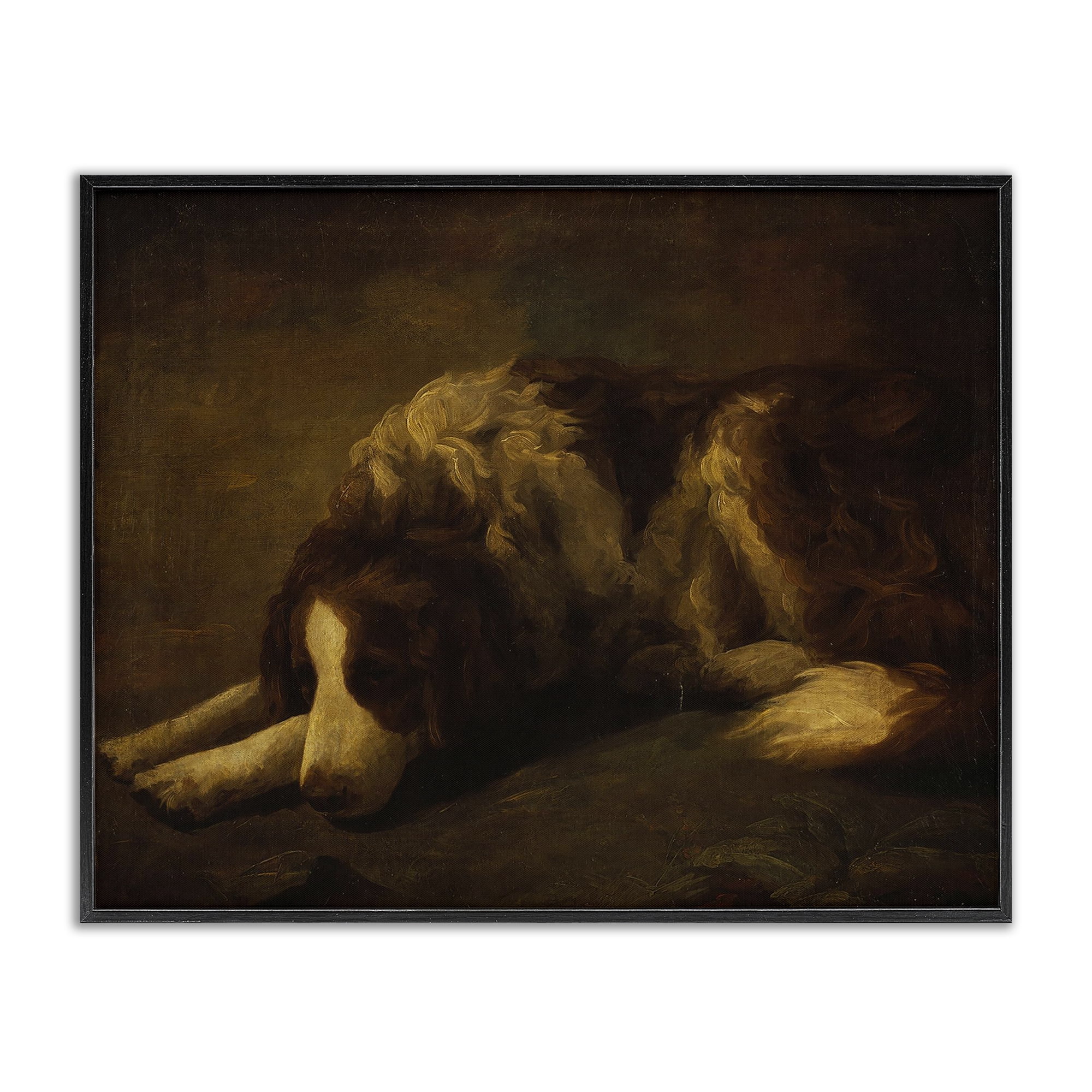 Stupell Industries Dim Lighted Classic Dog Black Framed Giclee Art, design by Lil' Rue