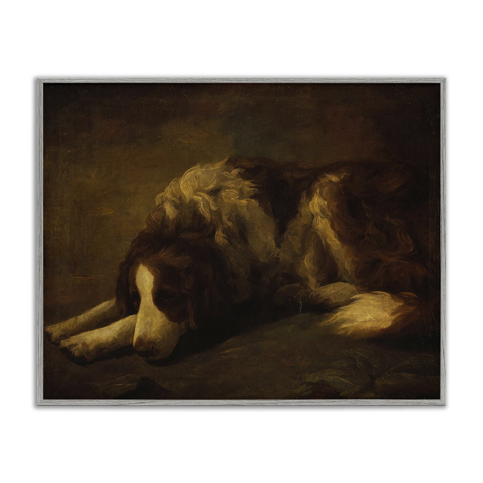 Stupell Industries Dim Lighted Classic Dog Gray Framed Giclee Art, design by Lil' Rue