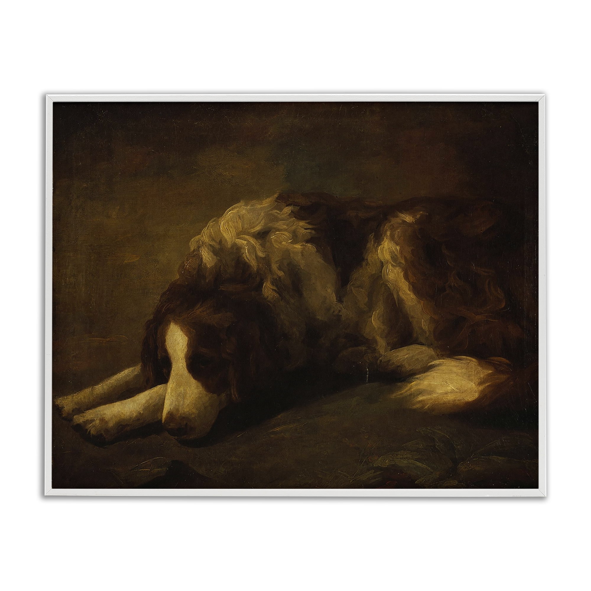 Stupell Industries Dim Lighted Classic Dog White Framed Giclee Art, design by Lil' Rue
