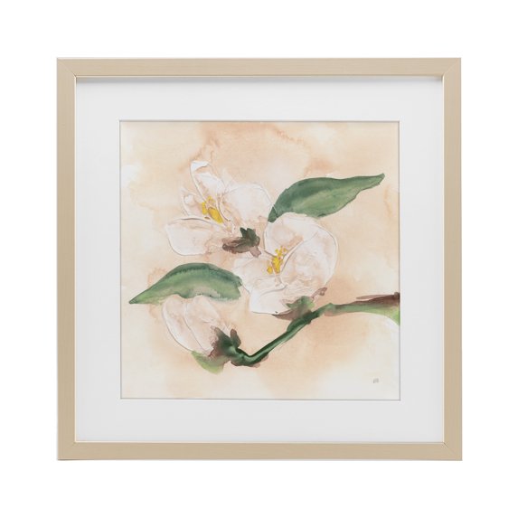 Stupell Industries Shabby Chic Dimensional Magnolia Blooms Birch Framed Print Under Glass, 13 x 13, by Chris Paschke