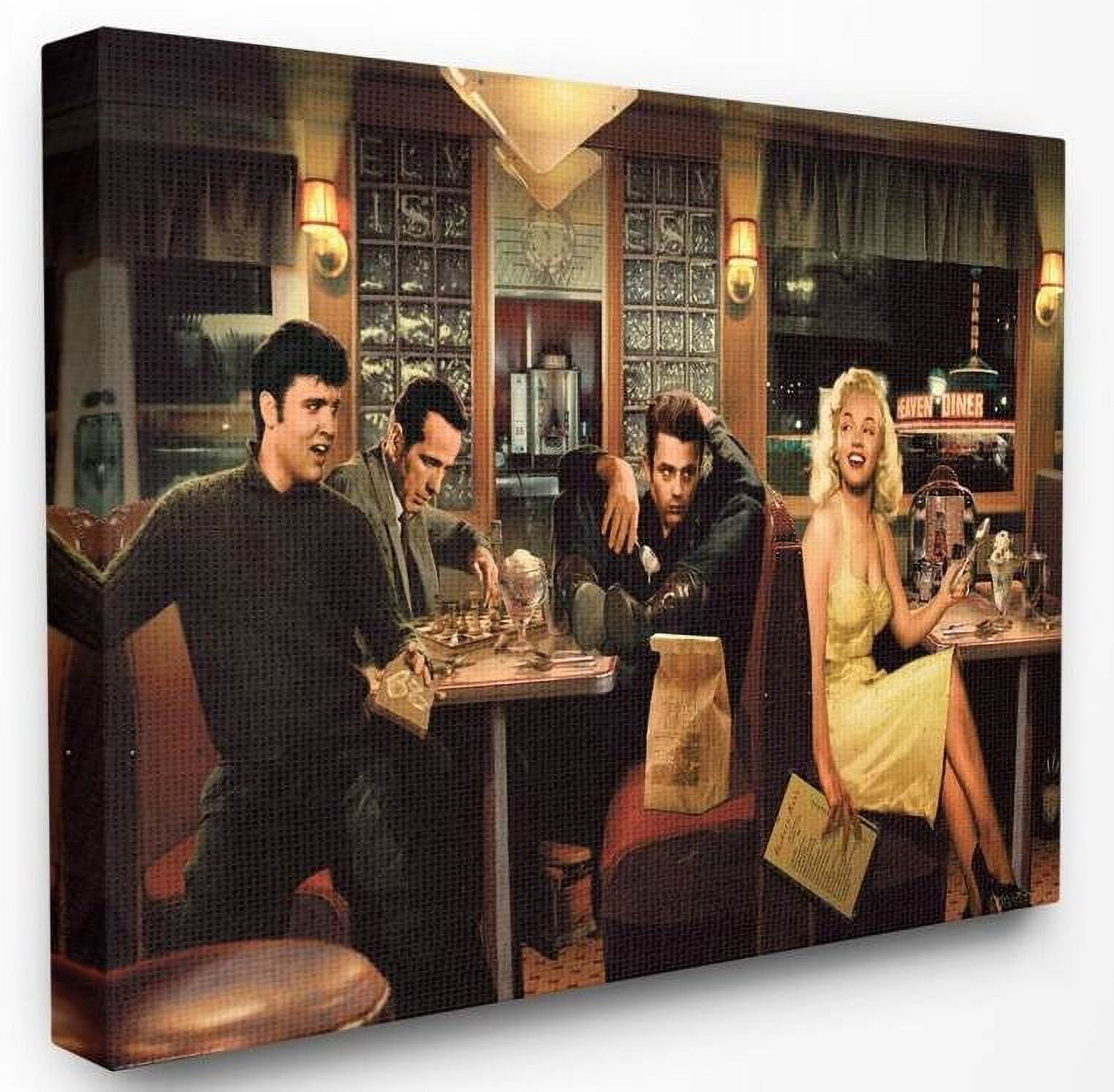Stupell Industries Diner Dinner Vintage Hollywood Movie Star Classic Illustration Canvas Wall Art by Jadei Graphics