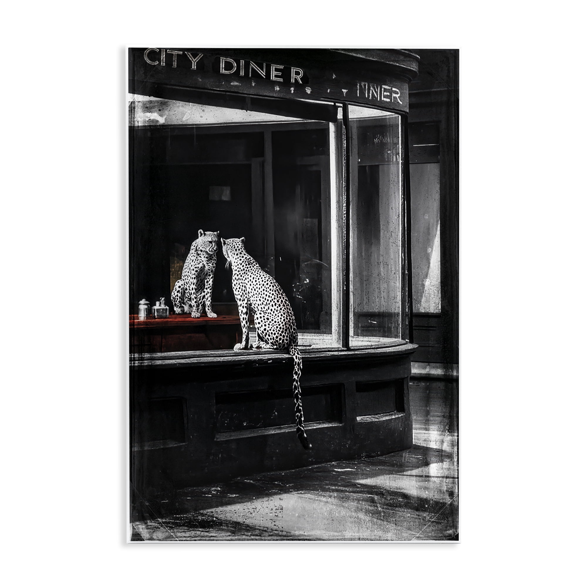 Stupell Industries Diner Noir Leopard Reflection Wall Plaque Art, design by Annabelle Hall