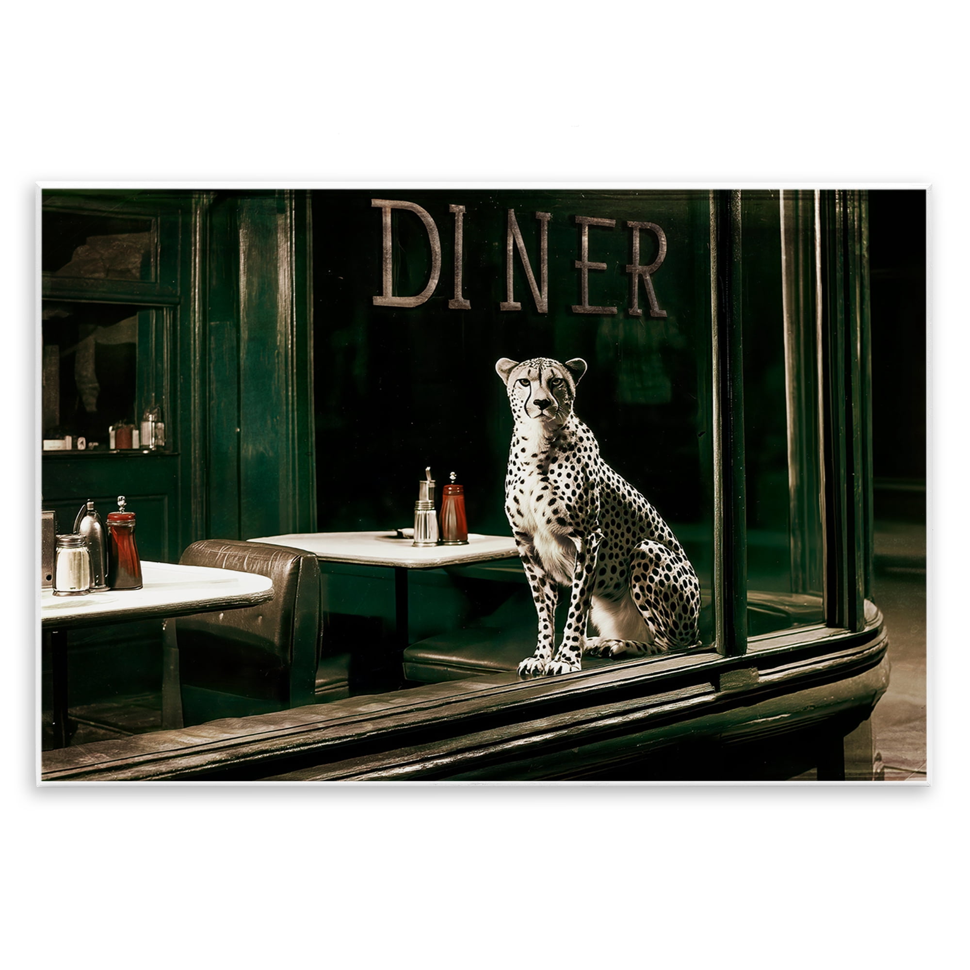 Stupell Industries Diner Sentry Leopard Wall Plaque Art, design by Annabelle Hall