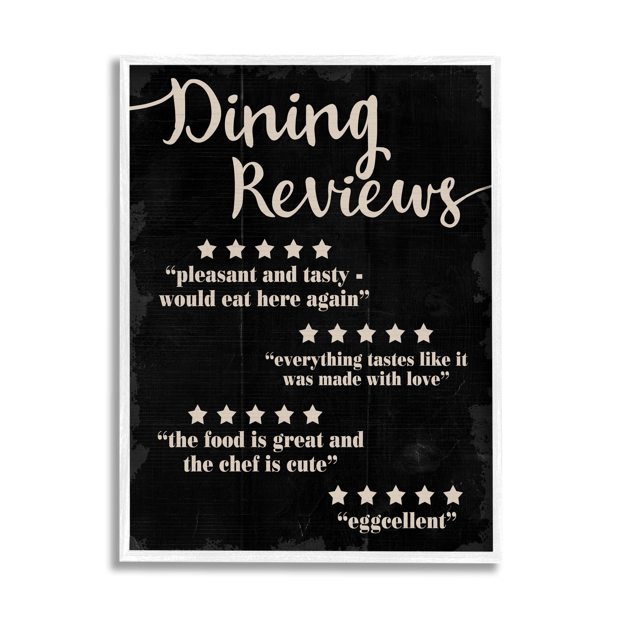 Stupell Industries Dining Reviews Five Star Kitchen Black Funny Word Design, 16 x 20,Design by Daphne Polselli