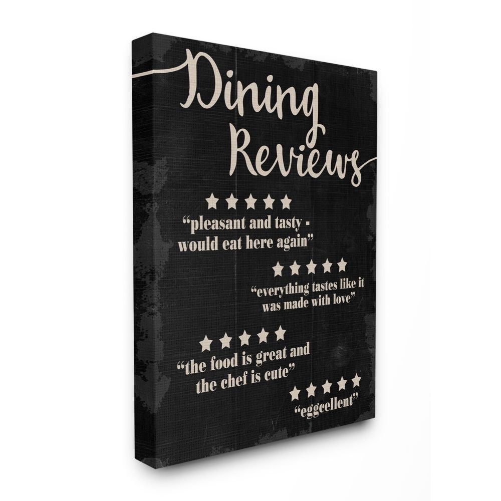 Stupell Industries Dining Reviews Five Star Kitchen Black Funny Word Design Canvas Wall Art by Daphne Polselli