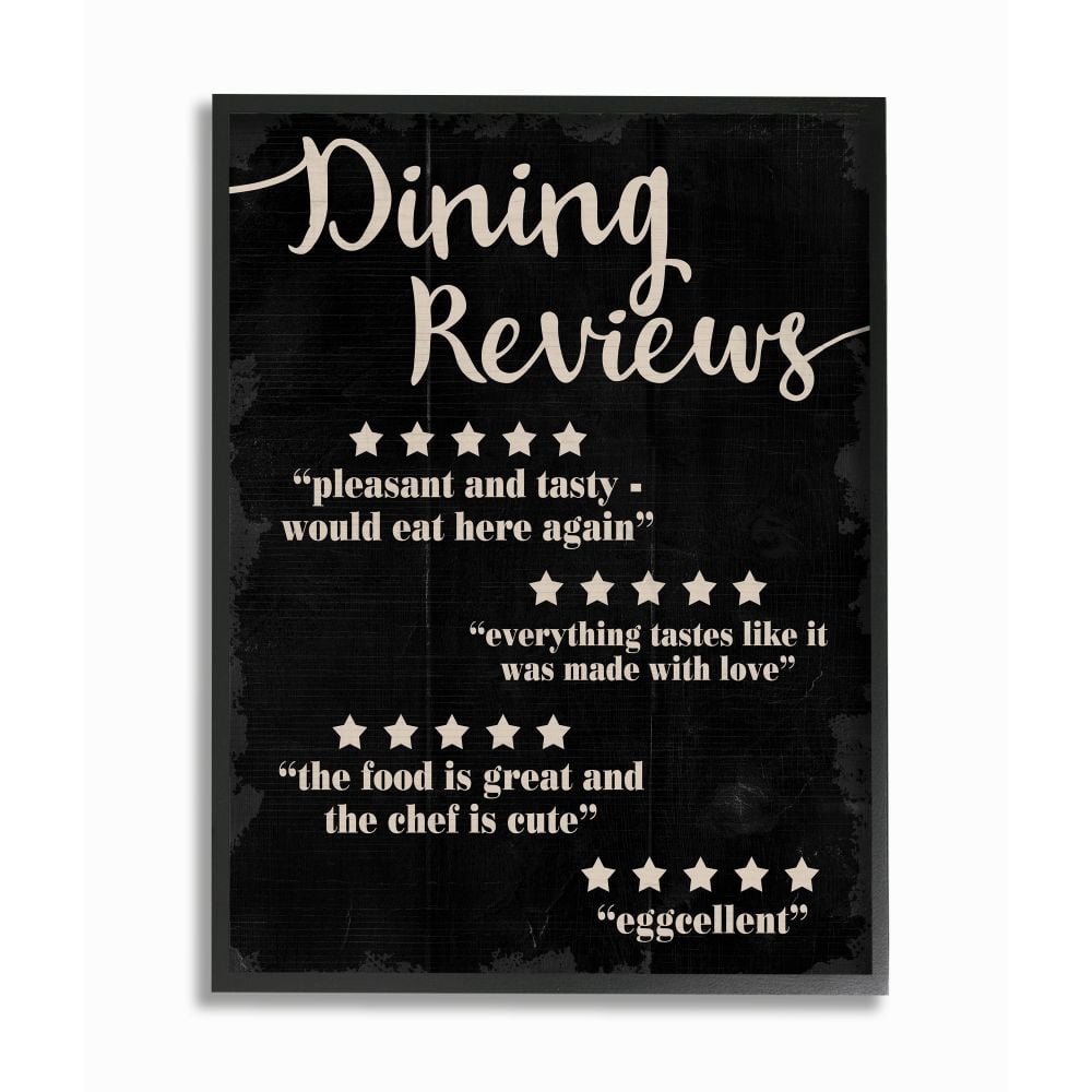 Stupell Industries Dining Reviews Five Star Kitchen Black Funny Word Design Framed Wall Art by Daphne Polselli