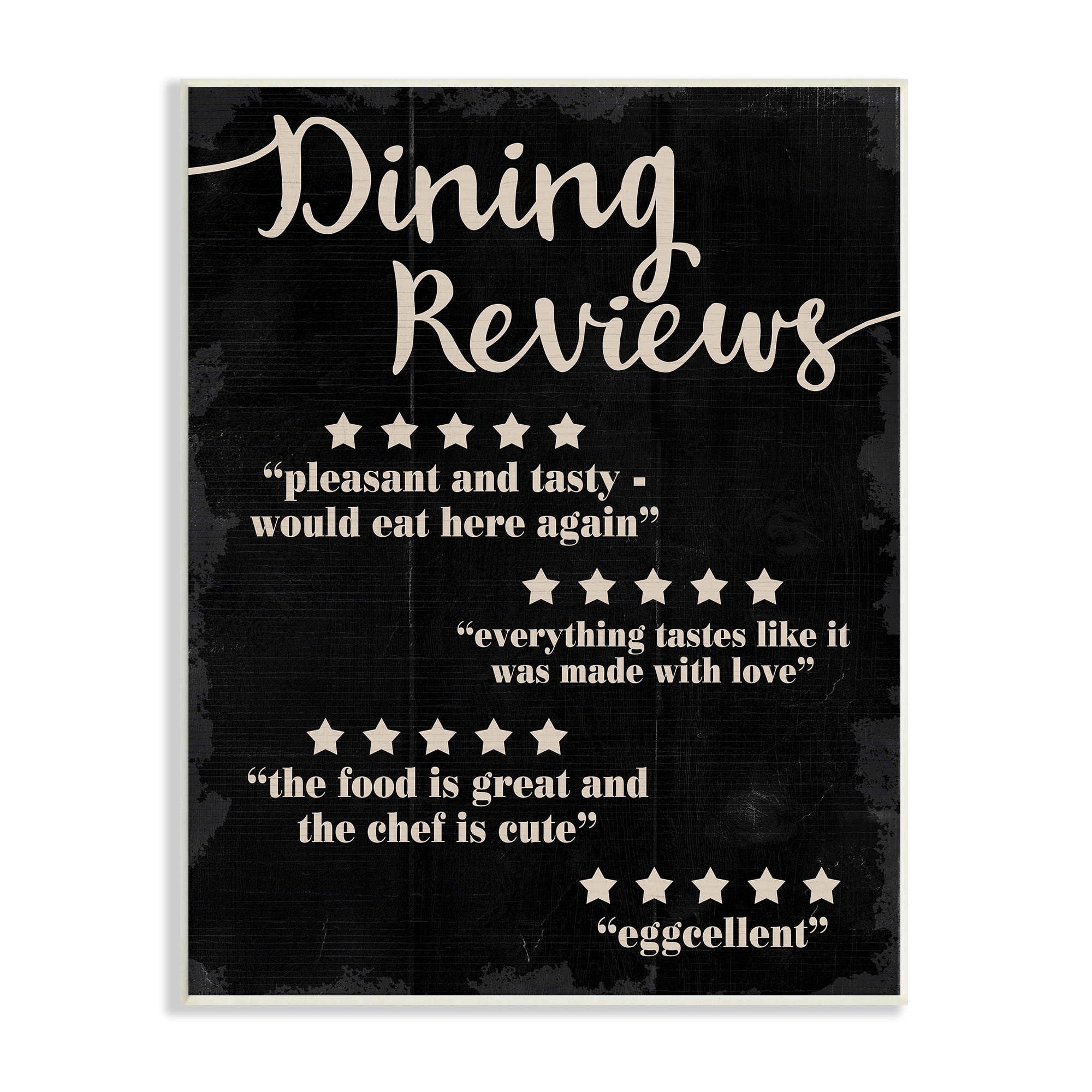 Stupell Industries Dining Reviews Five Star Kitchen Black Funny Word Design Wall Plaque by Daphne Polselli