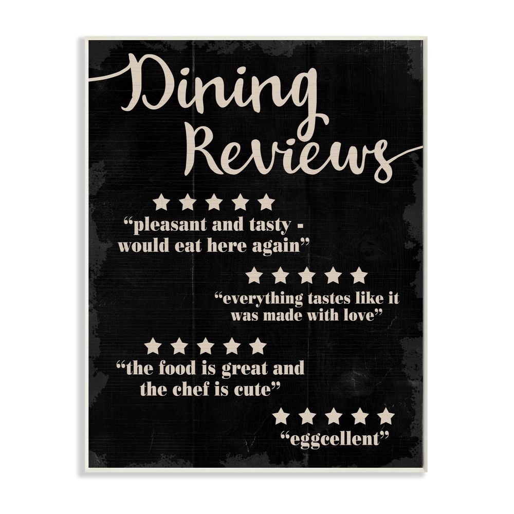 Stupell Industries Dining Reviews Five Star Kitchen Black Funny Word Design Wall Plaque by Daphne Polselli