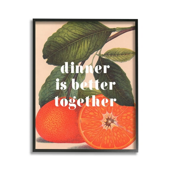 Stupell Industries Dinner Better Together Food & Beverage Painting Black Framed Art Print Wall Art, 11 x 14