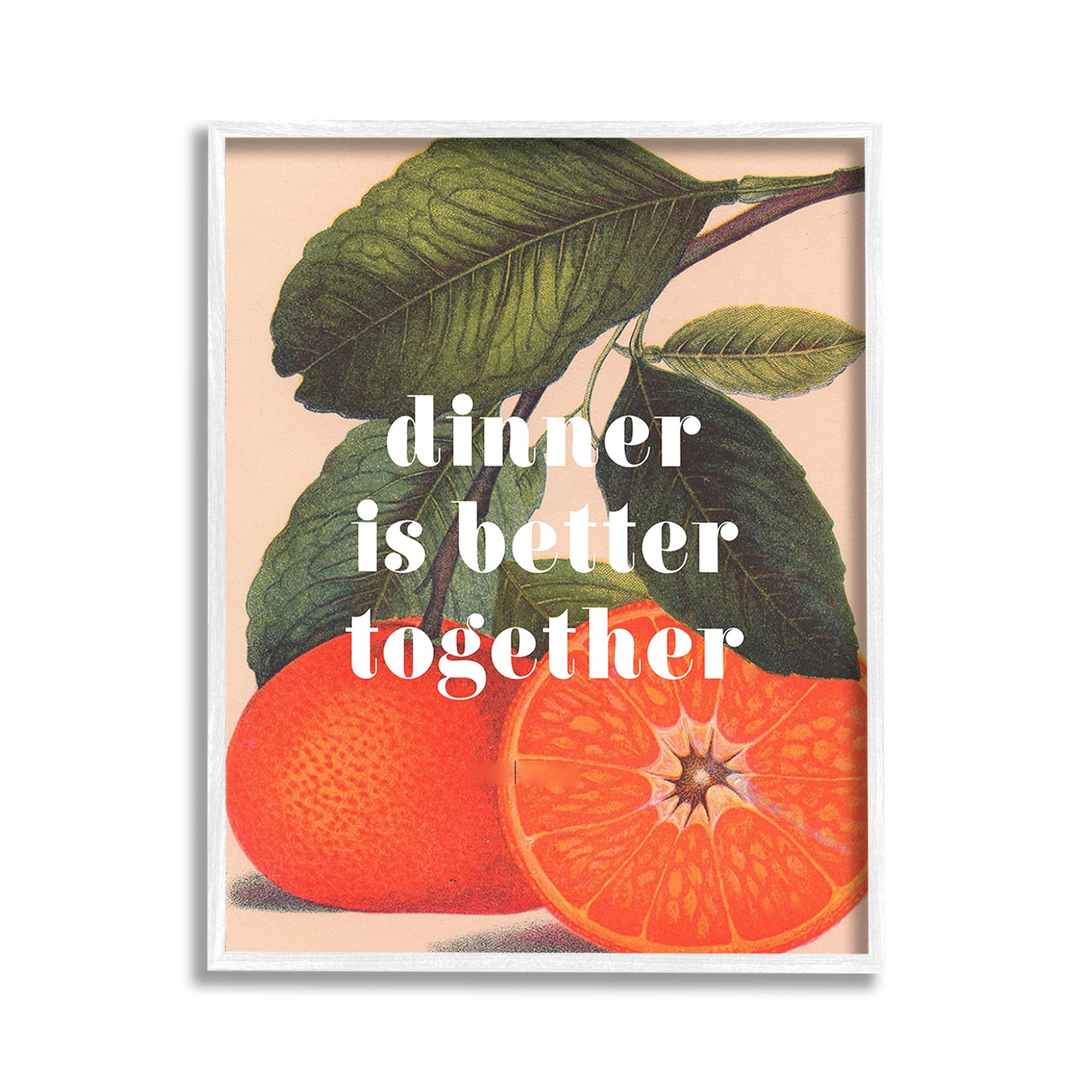 Stupell Industries Dinner Better Together Food & Beverage Painting White Framed Art Print Wall Art, 11 x 14