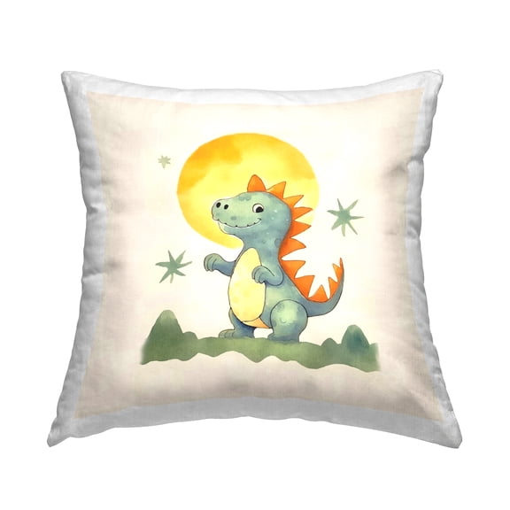 Stupell Industries Dino Under Moonlight Decorative Printed Throw Pillow Design by Andrea Haase.