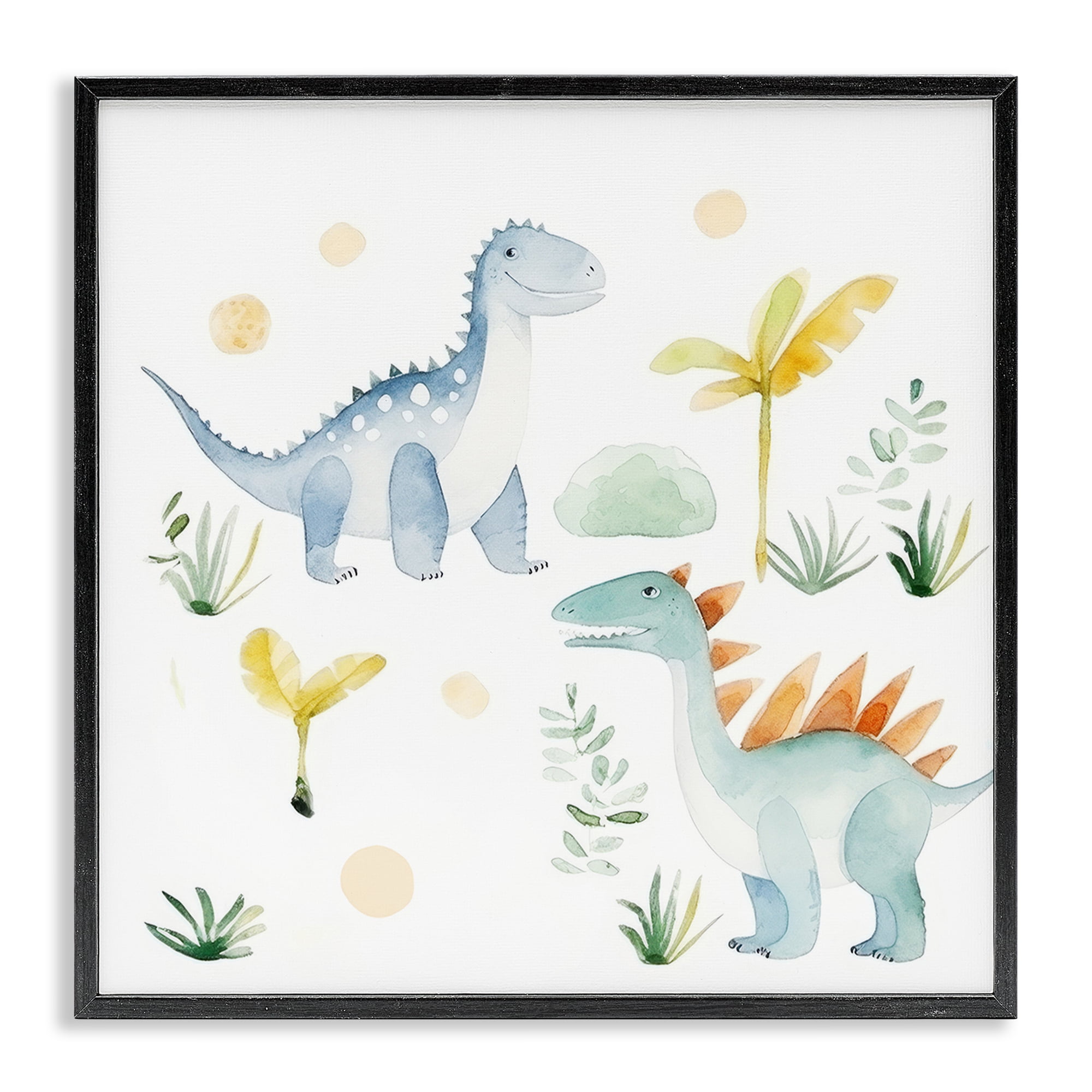 Stupell Industries Dino Wonderland Friends Black Framed Giclee Art, design by Lazar Studio
