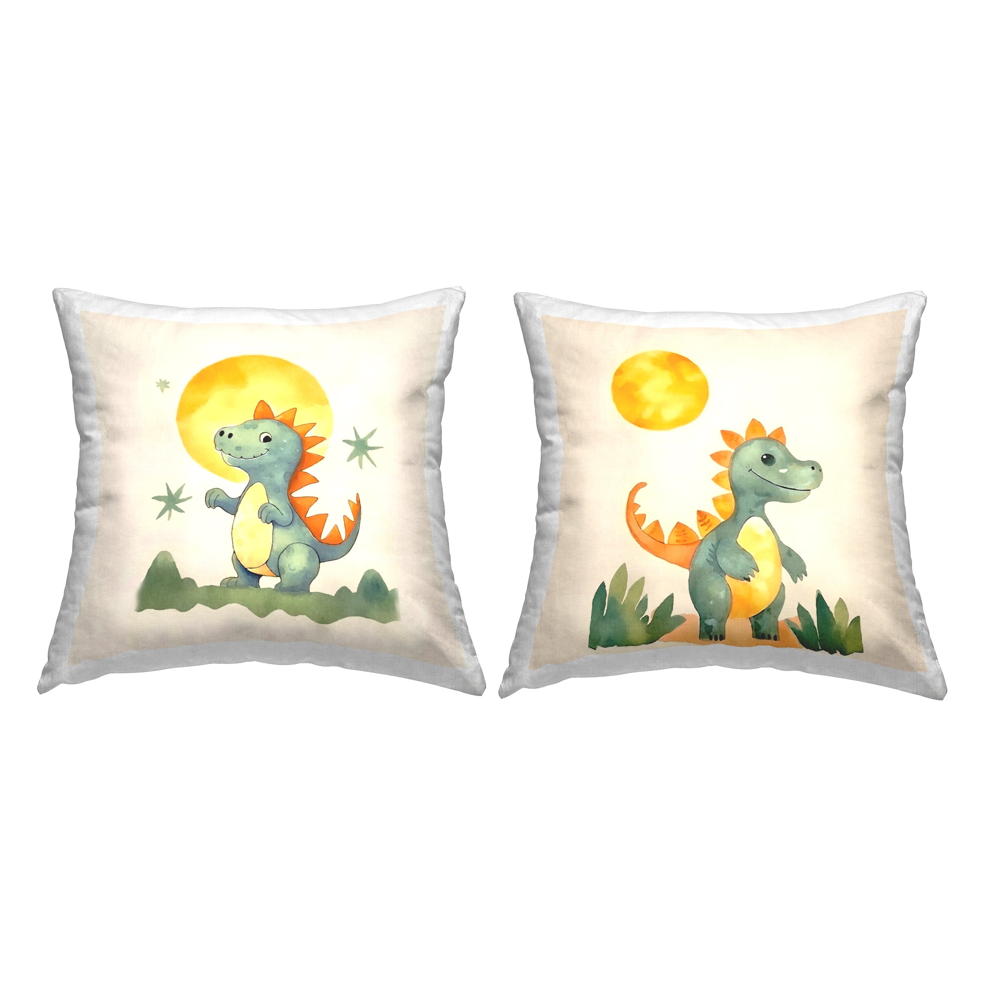 Stupell Industries Dinosaur Baby with Moon Decorative Printed Throw Pillow Design by Andrea Haase .