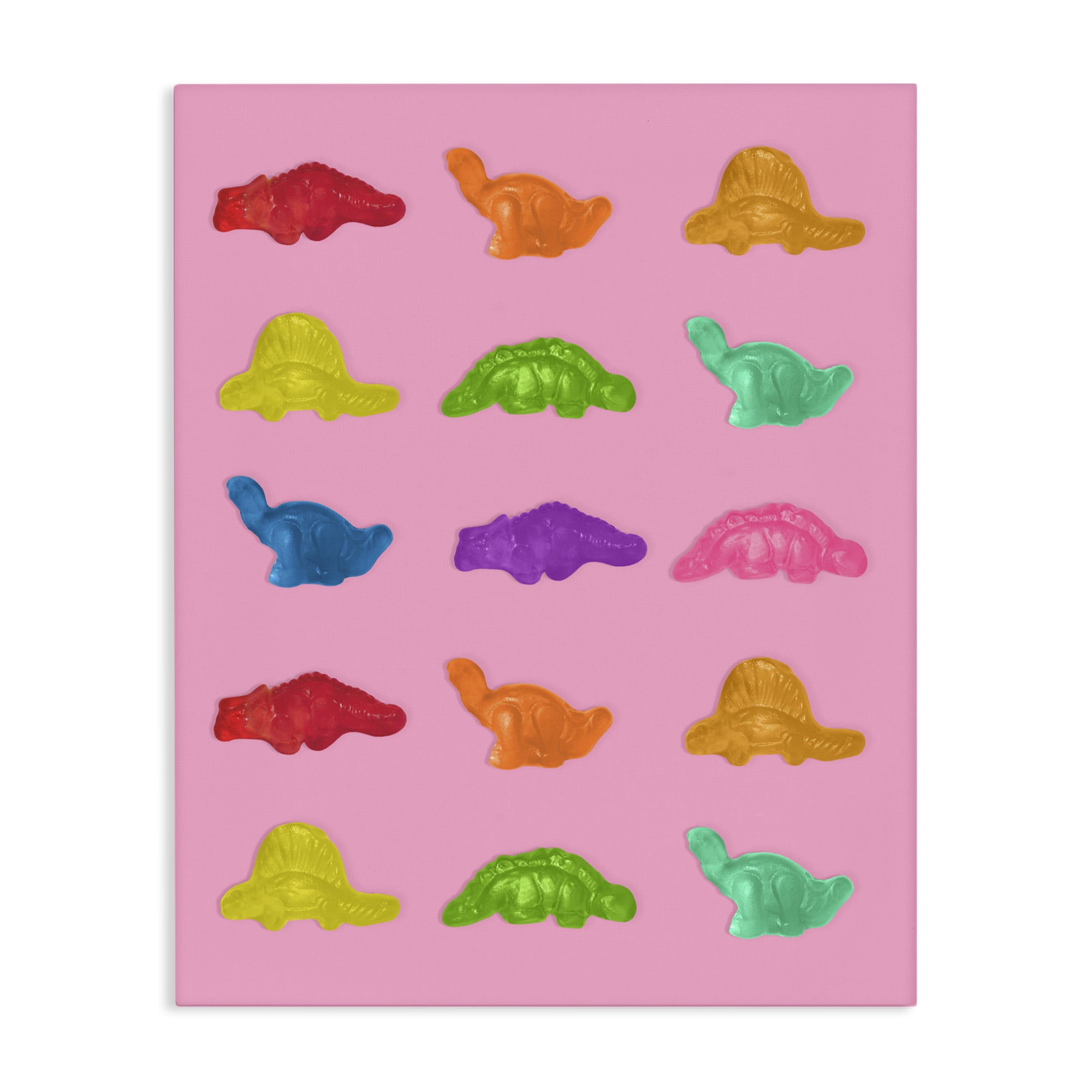 Stupell Industries Dinosaur Candies on Pink Canvas Wall Art, design by LISH Creative