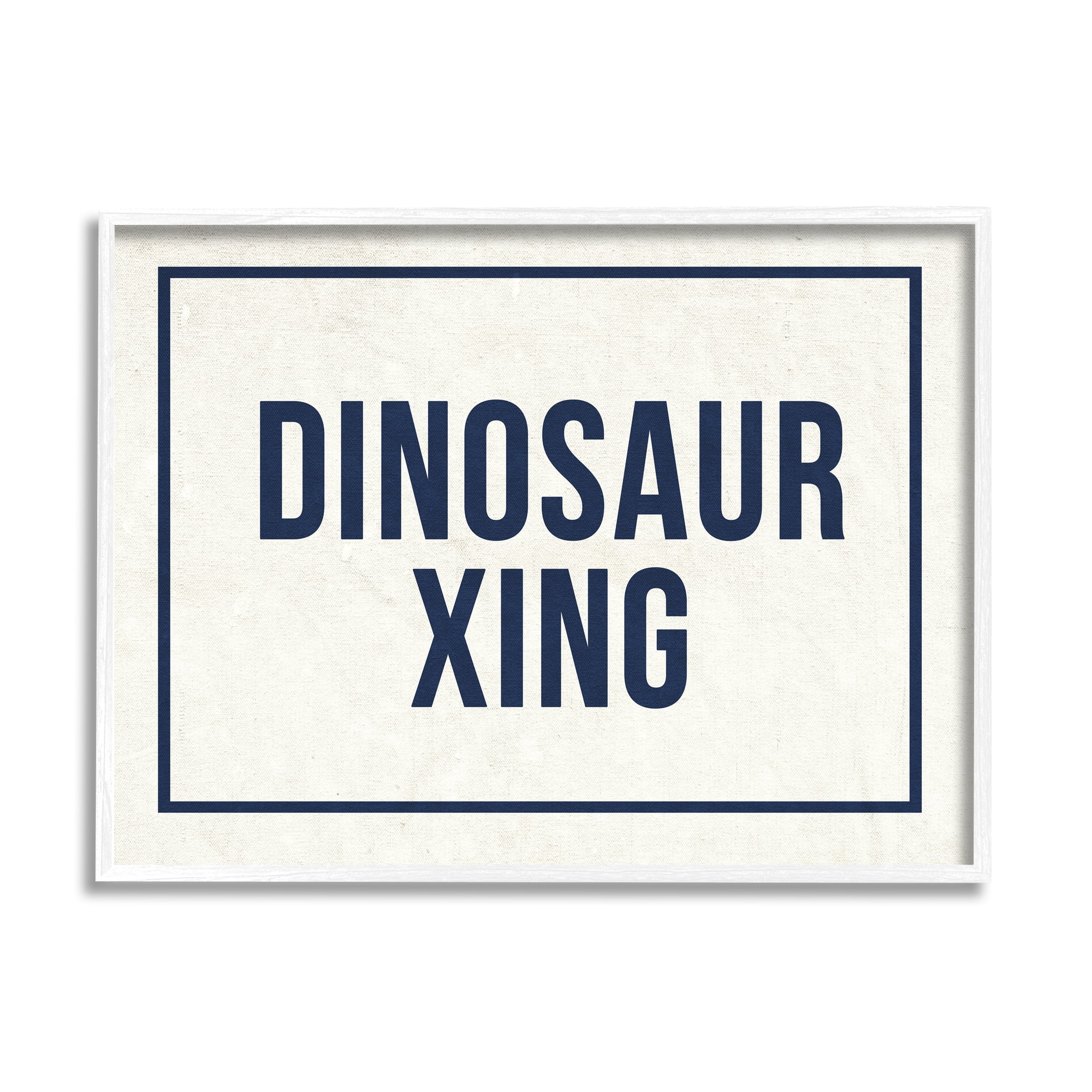 Stupell Industries Dinosaur Crossing Blue Kids Word Design, 11 x 14,Design by Daphne Polselli