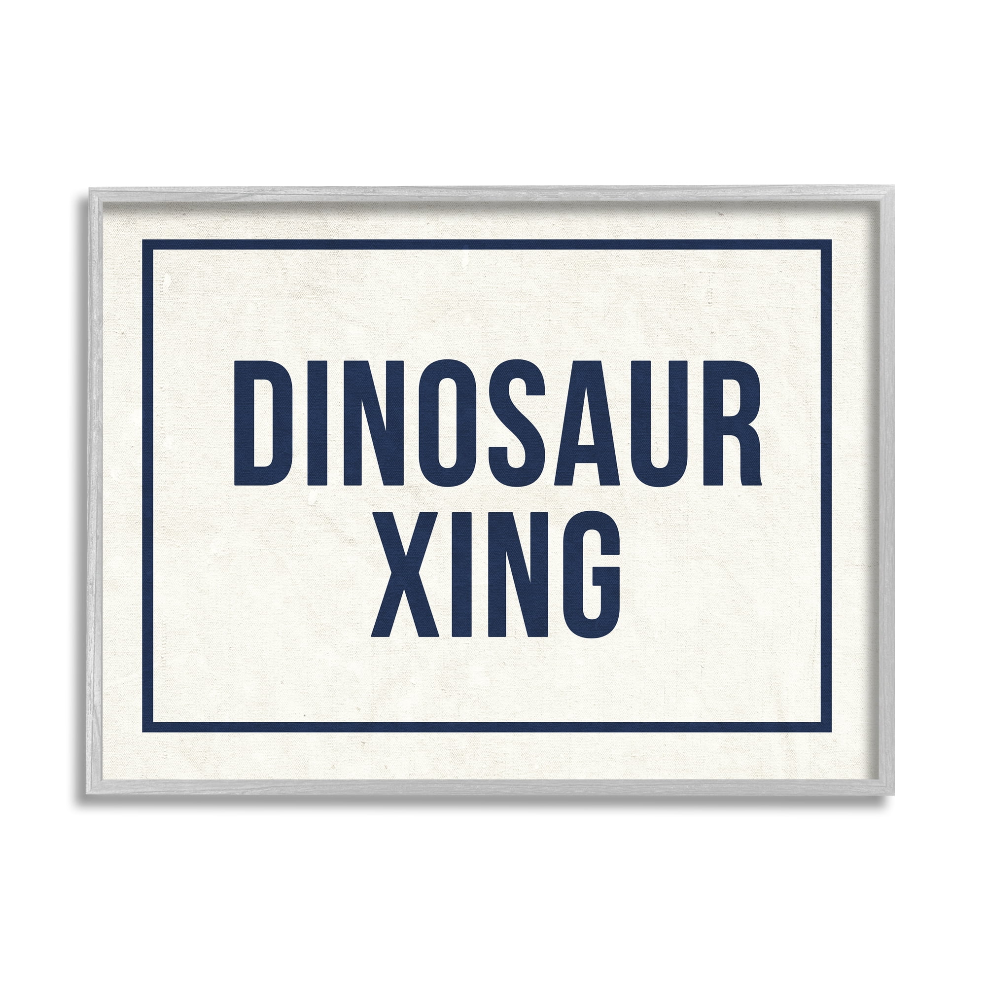 Stupell Industries Dinosaur Crossing Blue Kids Word Design, 24 x 30,Design by Daphne Polselli