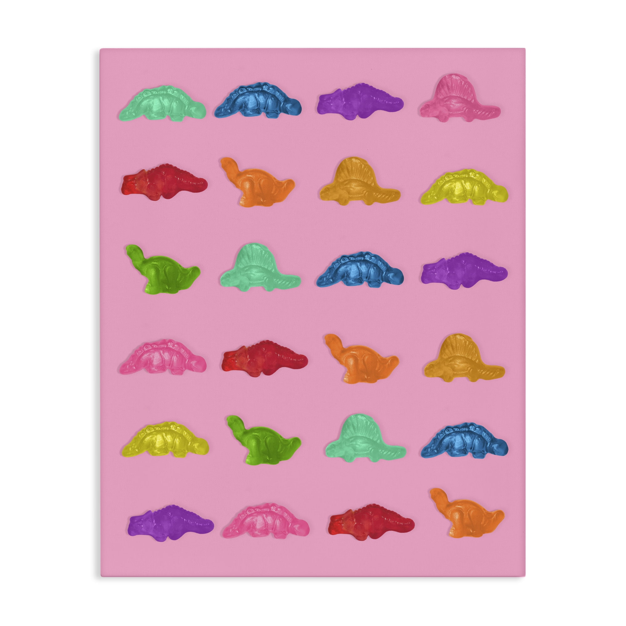 Stupell Industries Dinosaur Gummies on Pink Canvas Wall Art, design by LISH Creative