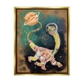 thumbnail image 1 of Stupell Industries Dinosaur in Outer Space Animals & Insects Painting Gold Floater Framed Art Print Wall Art, 25 x 31, 1 of 10