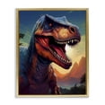 thumbnail image 1 of Stupell Industries Contemporary Dinosaur with Sunset Landscape Gold Floating Frame Canvas Art, 17 x 21, by Creative Studio, 1 of 8