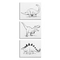 thumbnail image 1 of Stupell Industries Dinosaurs Marching Line Drawing Minimal Black White Animals & Insects Painting Gallery Wrapped Canvas Art Print Wall Art, 16 x 20, Set of 3, 1 of 6