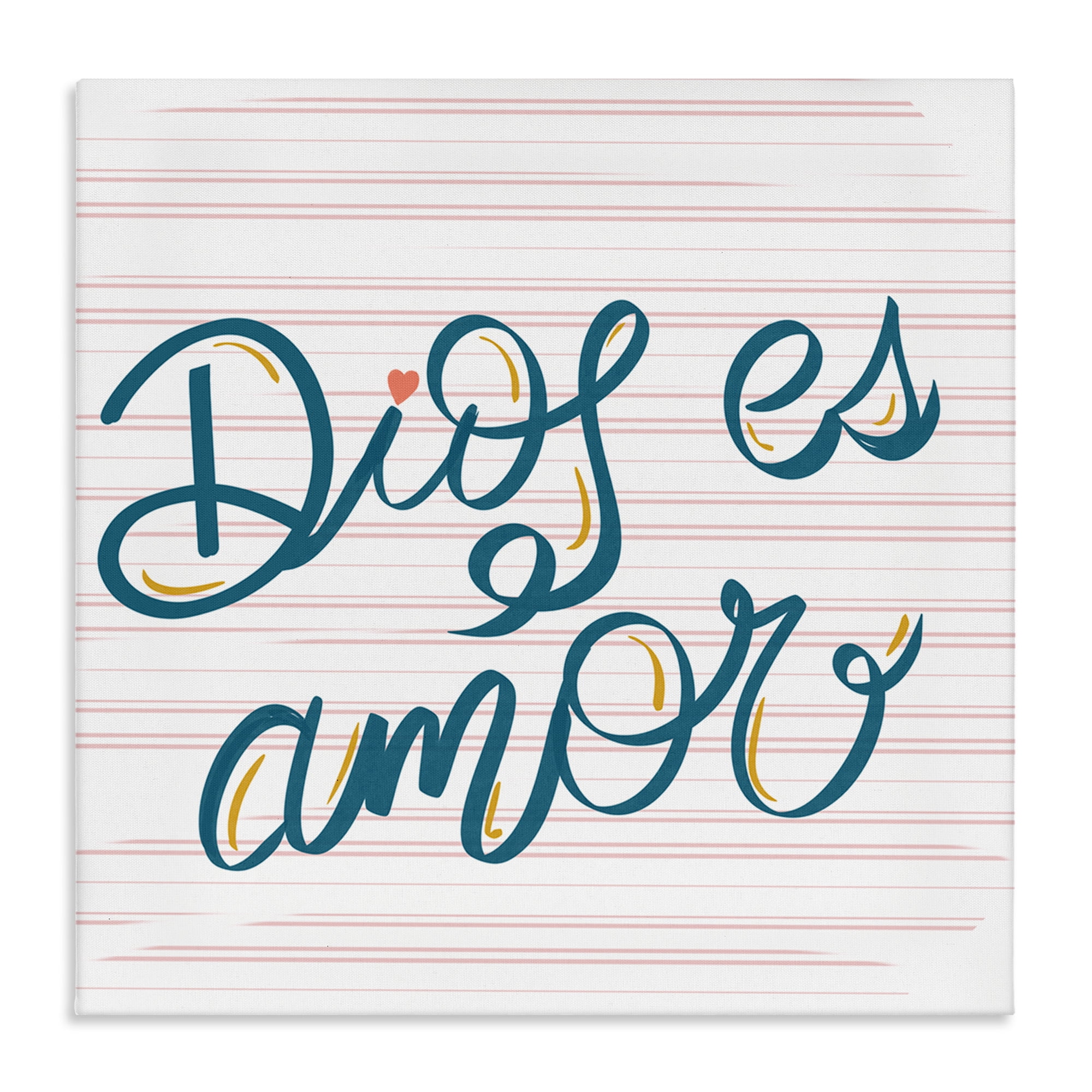 Stupell Industries Dios es Amor Inspirador Religious Quotes and Sayings Painting Wrapped Canvas Art Print Wall Art, 36 x 36