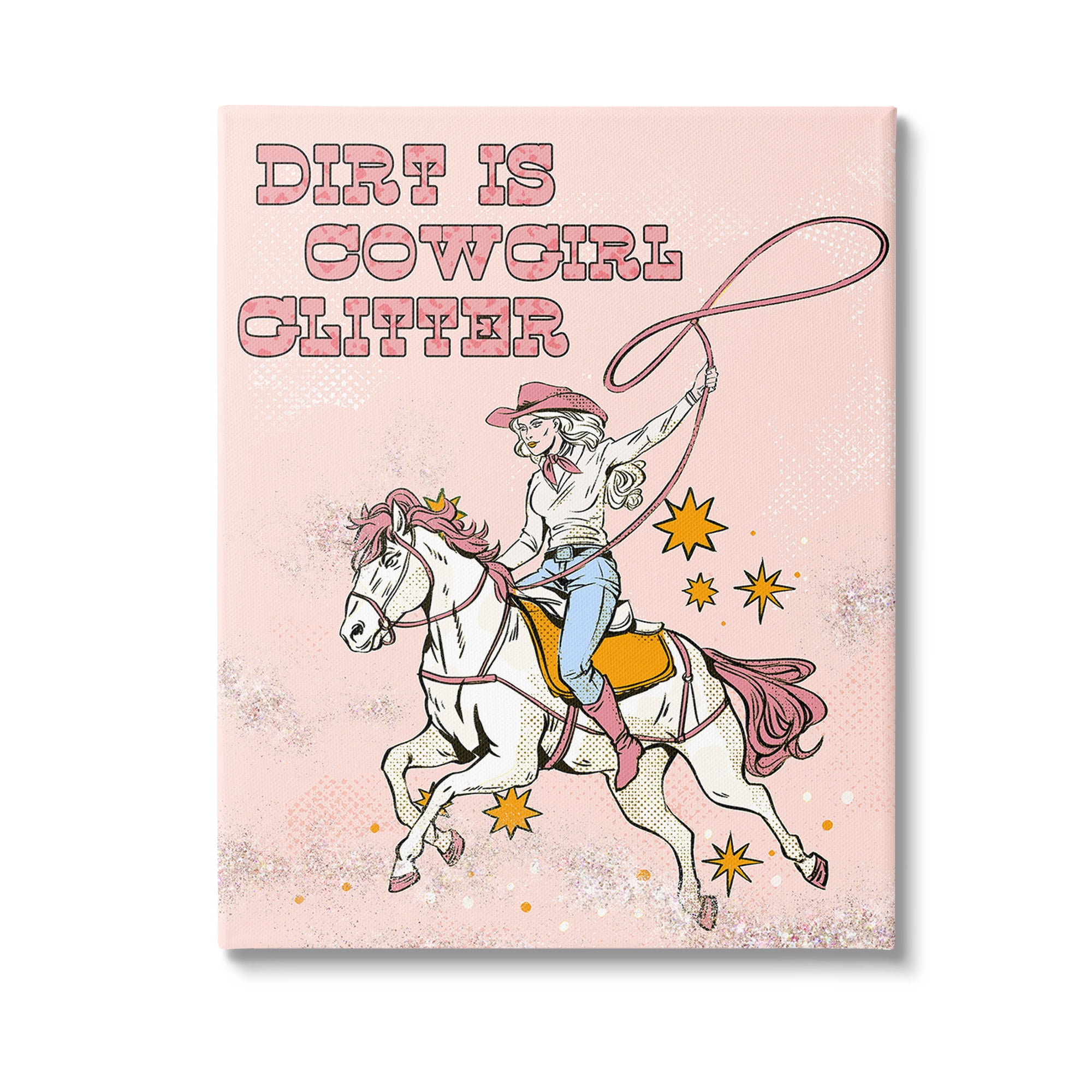 Stupell Industries Dirt Is Cowgirl Glitter Animals & Insects Painting Gallery Wrapped Canvas Art Print Wall Art, 24 x 30