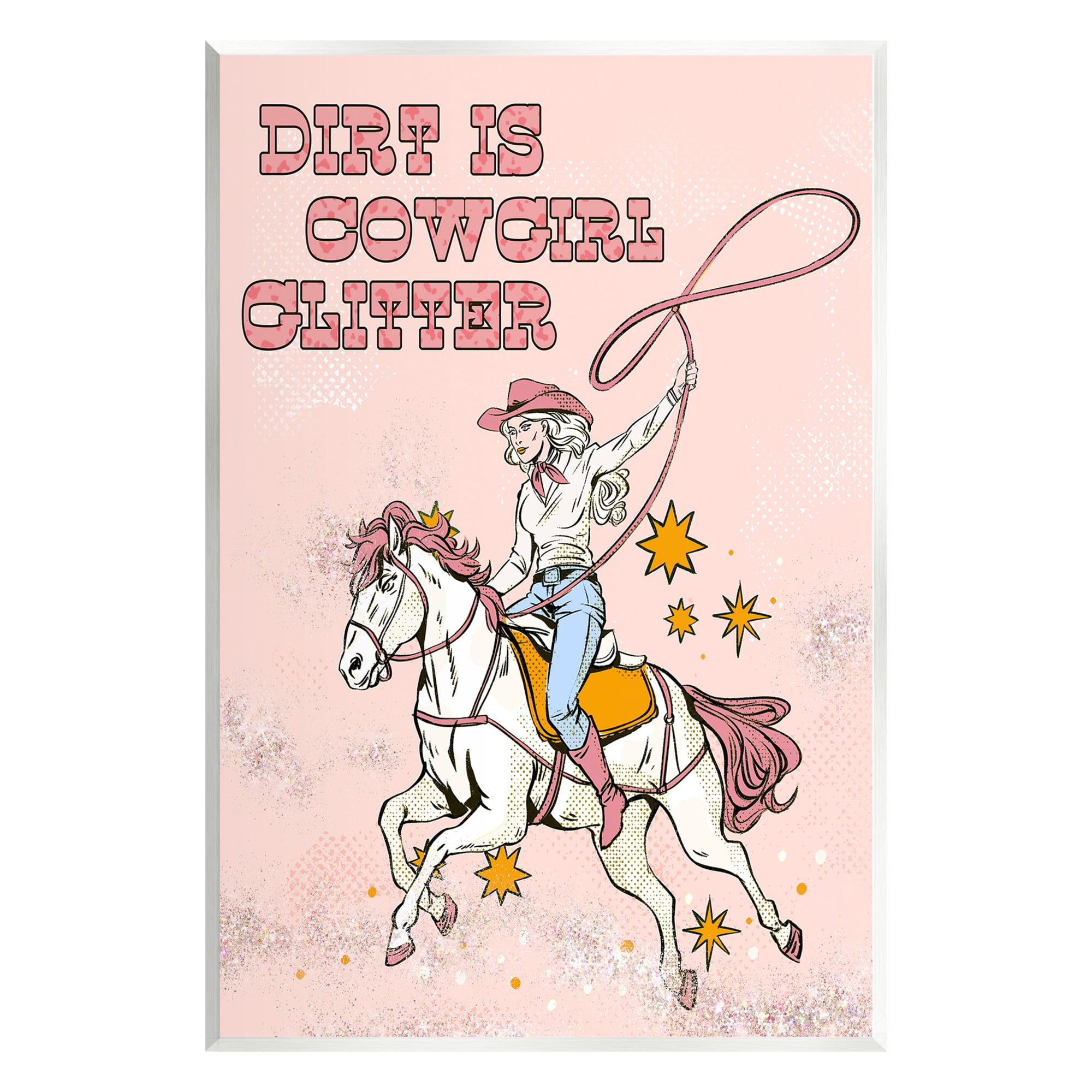 Stupell Industries Dirt Is Cowgirl Glitter Animals & Insects Painting Unframed Art Print Wall Art, 13 x 19