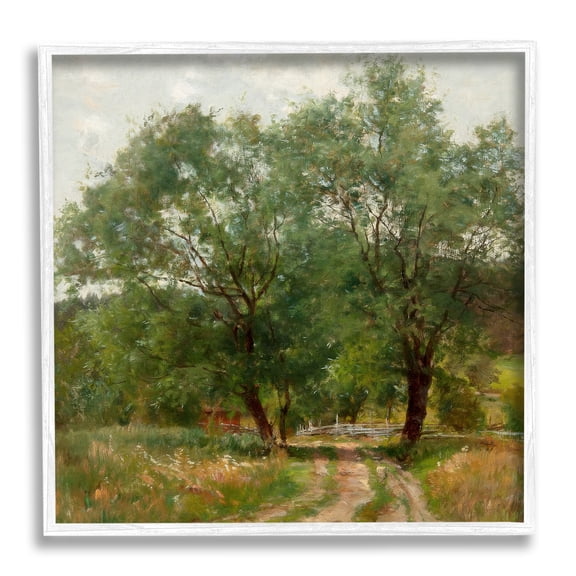 Stupell Industries Dirt Road Path Trees Rural Detailed Painting Framed Wall Art, 12 x 12, Design by Alpenglow Workshop