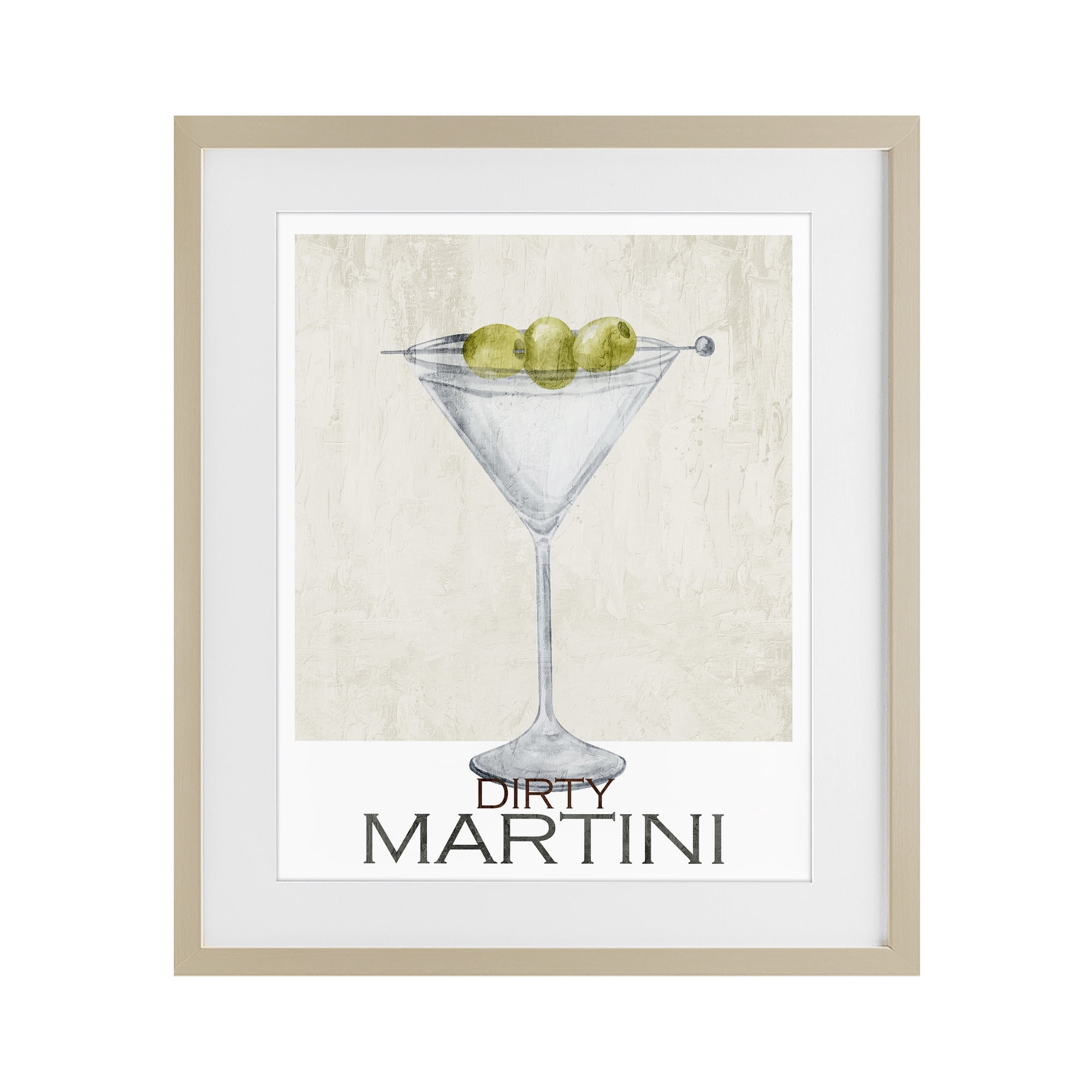 Stupell Industries Dirty Martini Olives Birch Framed Print Under Glass, design by Kim Allen