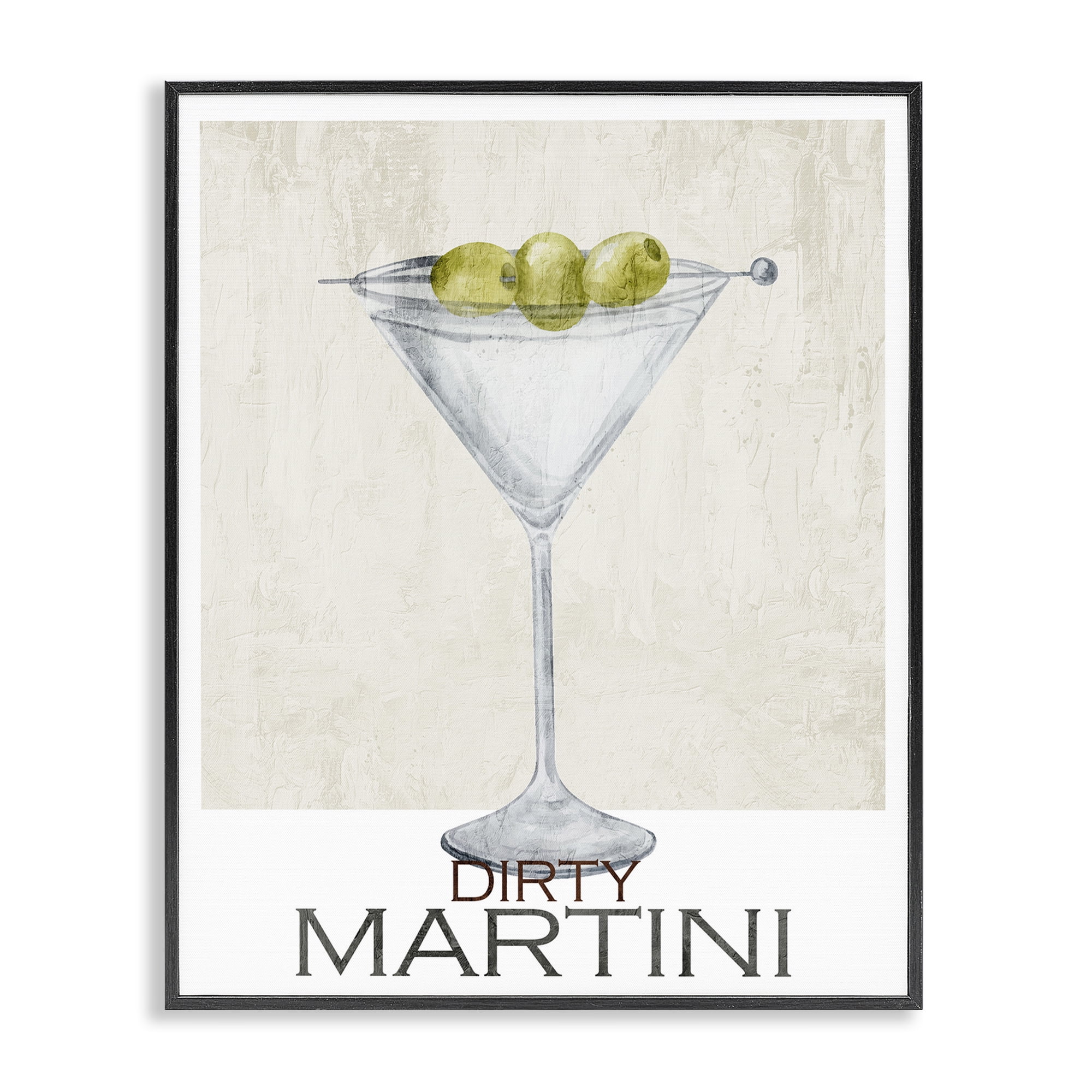 Stupell Industries Dirty Martini Olives Black Framed Giclee Art, design by Kim Allen