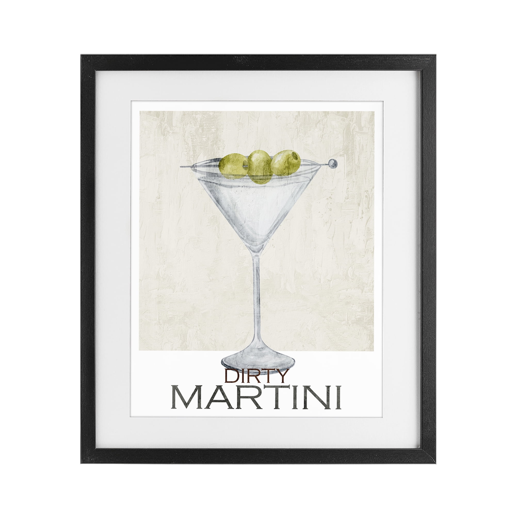 Stupell Industries Dirty Martini Olives Black Framed Print Under Glass, design by Kim Allen