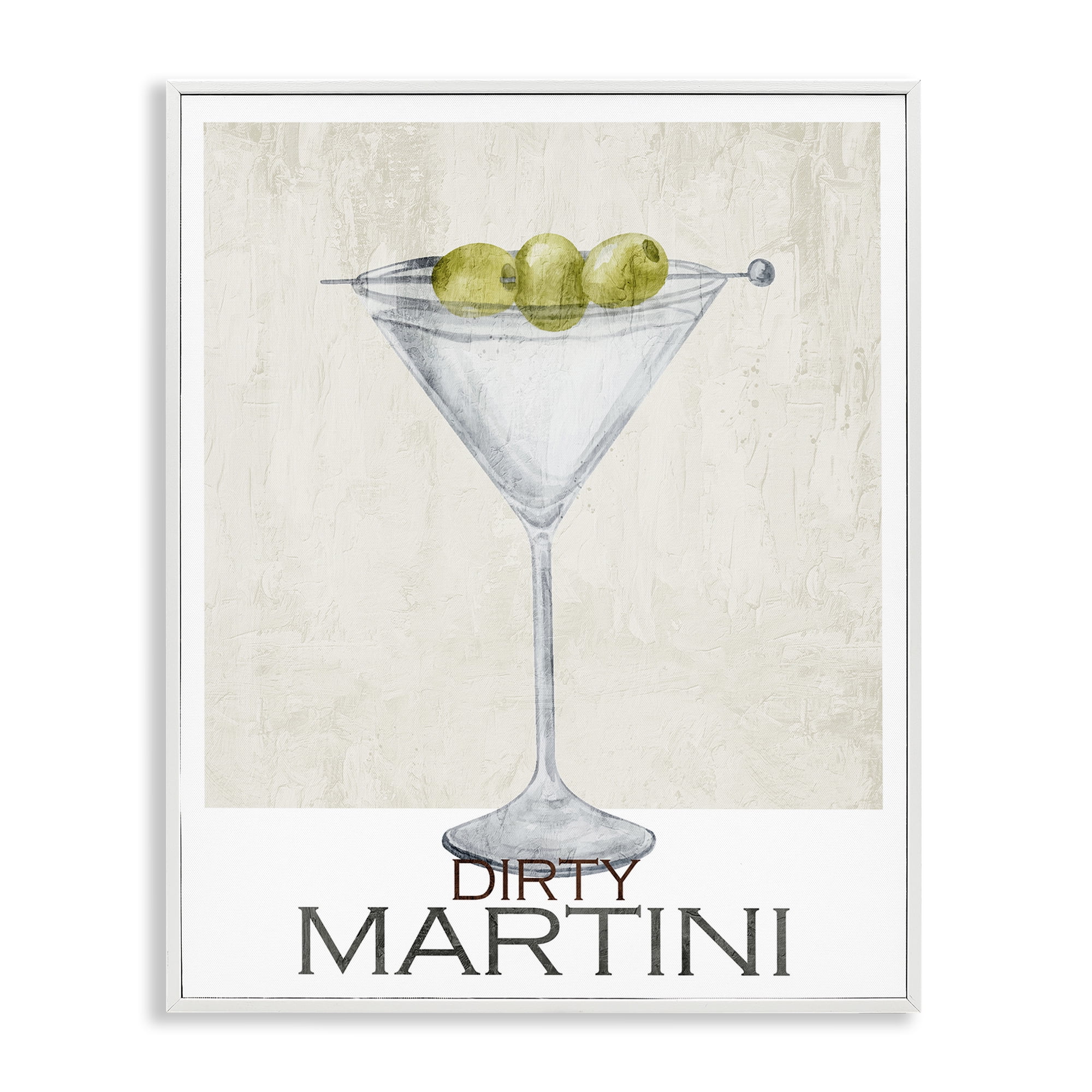 Stupell Industries Dirty Martini Olives White Framed Giclee Art, design by Kim Allen