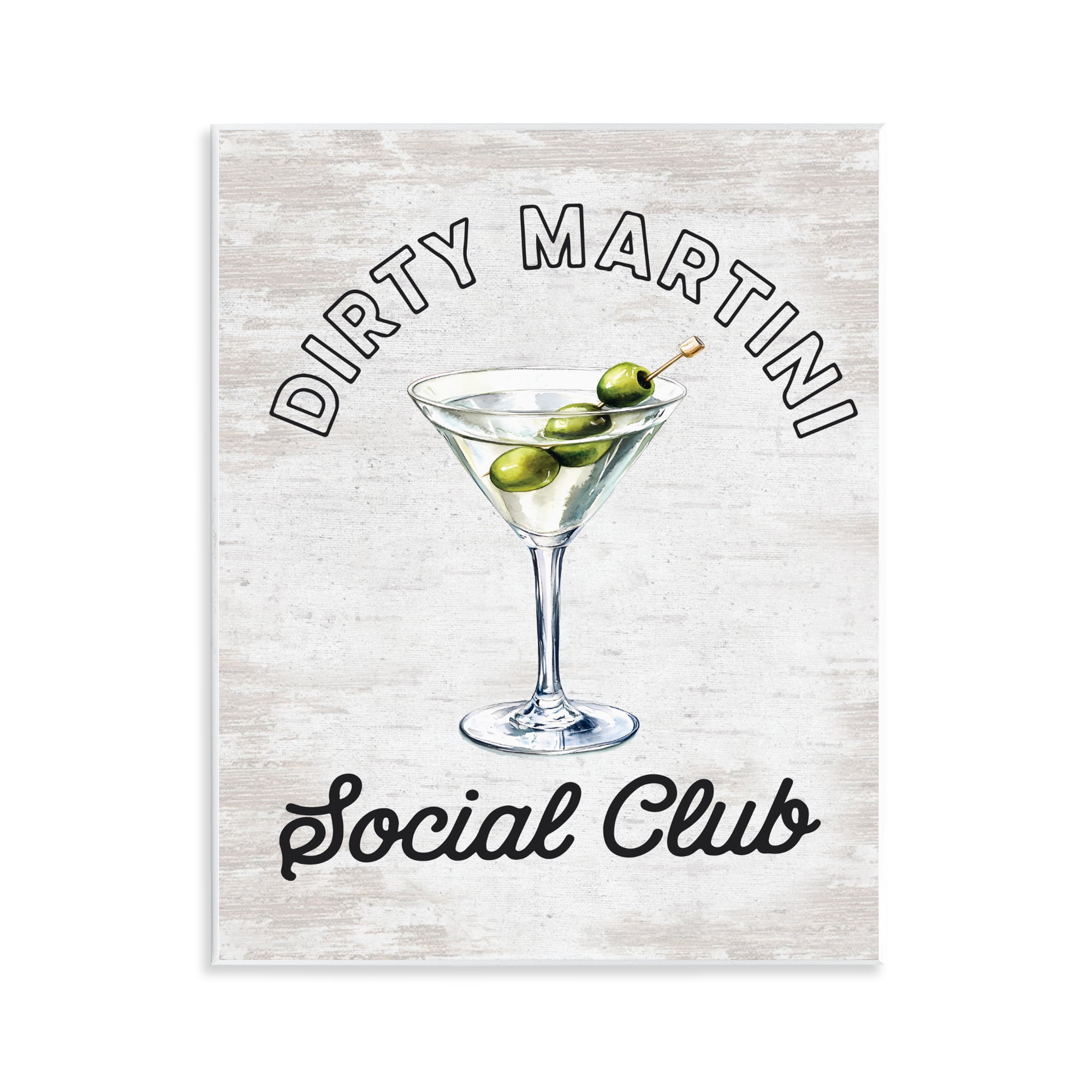 Stupell Industries Dirty Martini Social Club Wall Plaque Art, design by Lettered and Lined