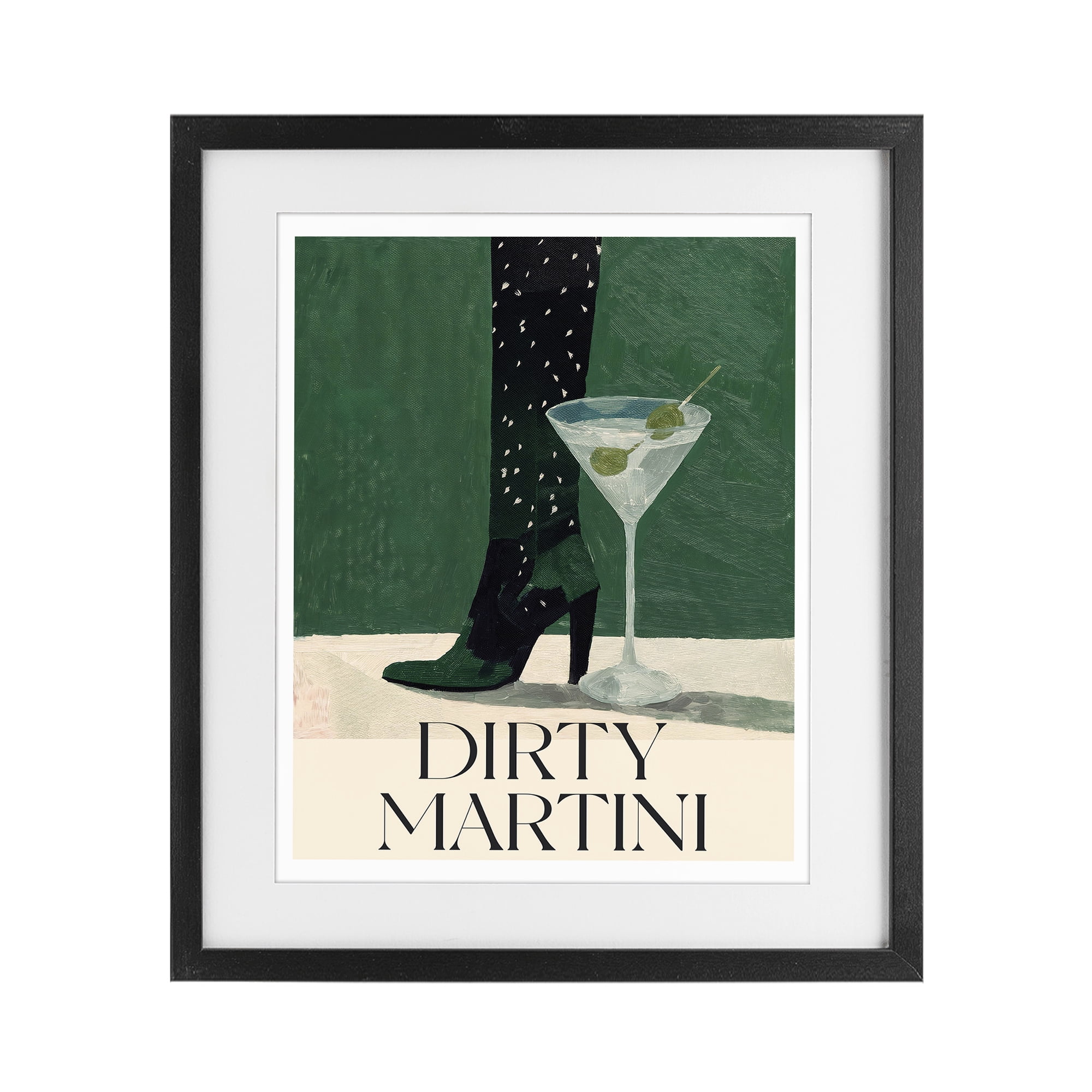 Stupell Industries Dirty Martini Stylish Heel Black Framed Print Under Glass, design by Lettered and Lined