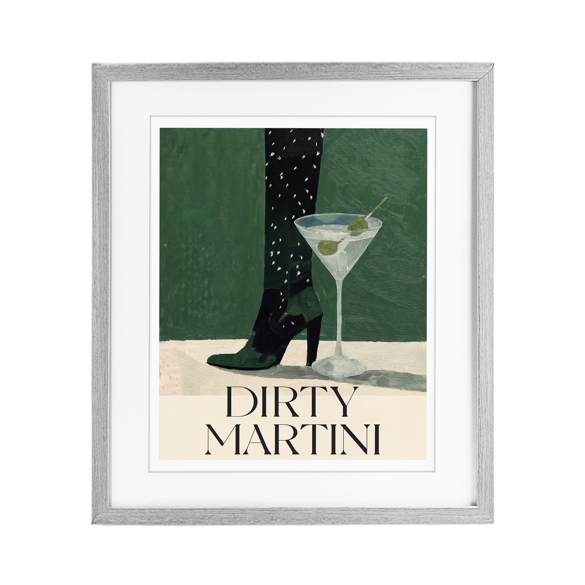 Stupell Industries Dirty Martini Stylish Heel Gray Framed Print Under Glass, design by Lettered and Lined