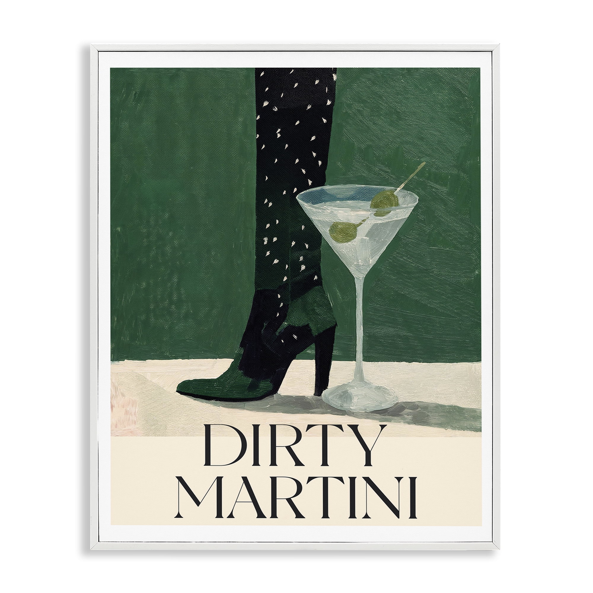 Stupell Industries Dirty Martini Stylish Heel White Framed Giclee Art, design by Lettered and Lined