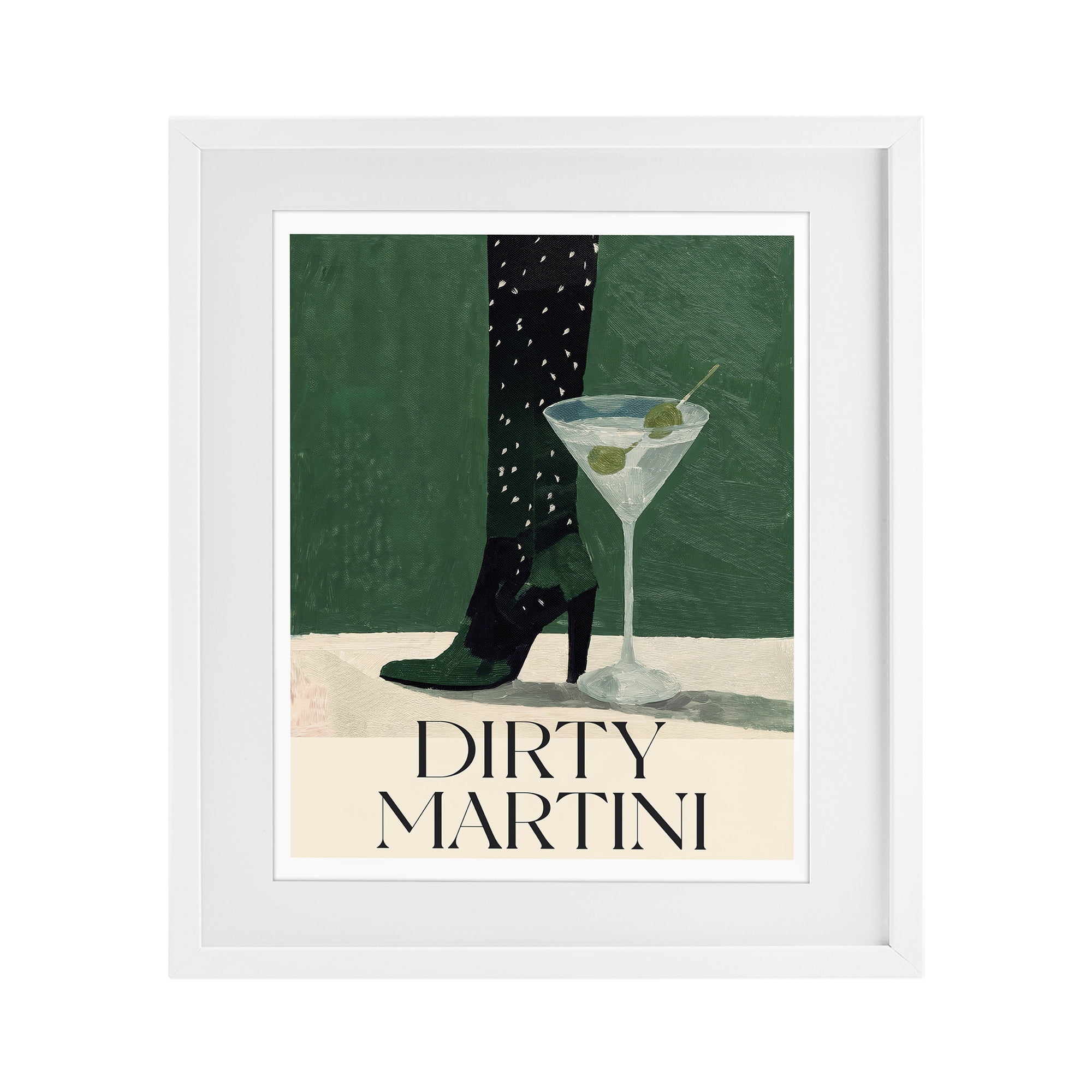 Stupell Industries Dirty Martini Stylish Heel White Framed Print Under Glass, design by Lettered and Lined