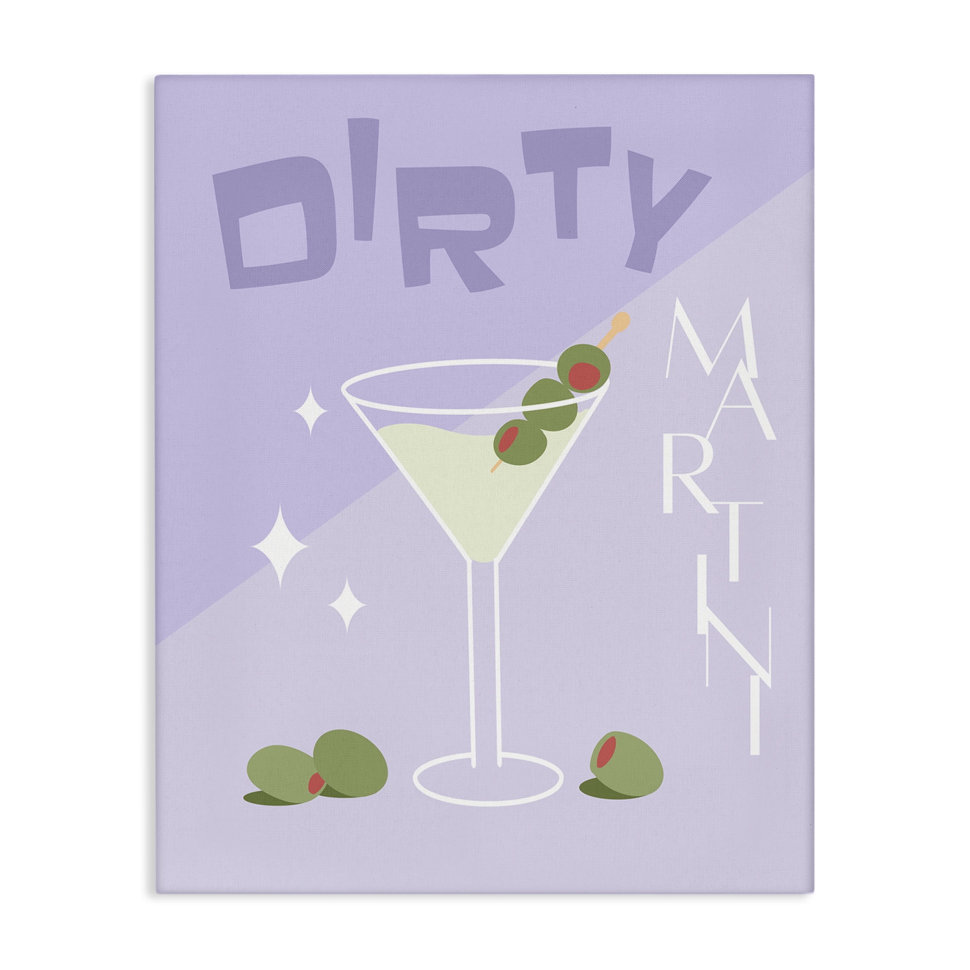 Stupell Industries Dirty Martini Typography Food & Beverage Painting Wrapped Canvas Art Print Wall Art, 30 x 40