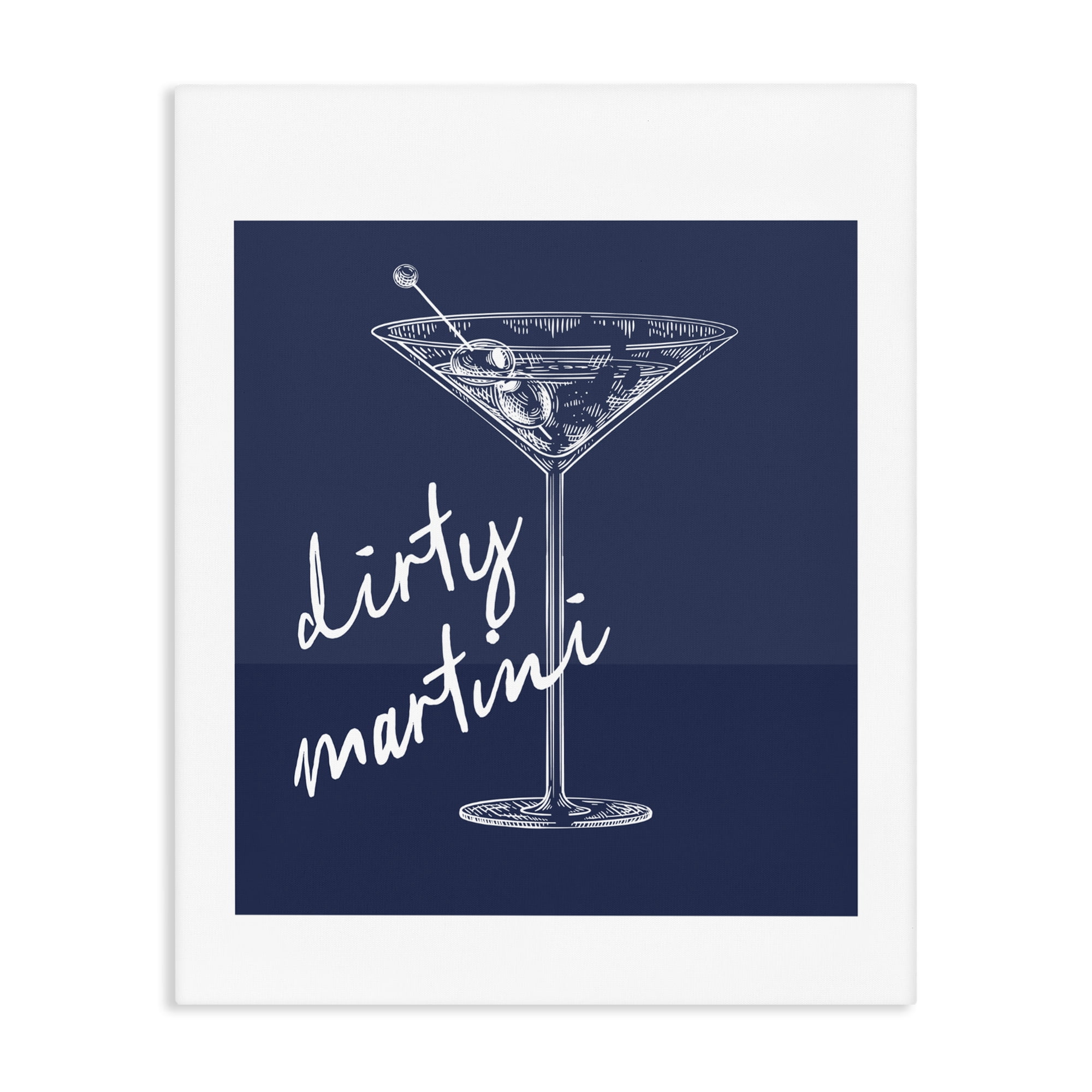 Stupell Industries Dirty Martini on Blue Canvas Wall Art, design by Lettered and Lined
