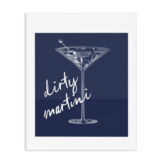 Stupell Industries Farmhouse Dirty Martini on Blue Canvas Art, 36 x 48, by Lettered and Lined