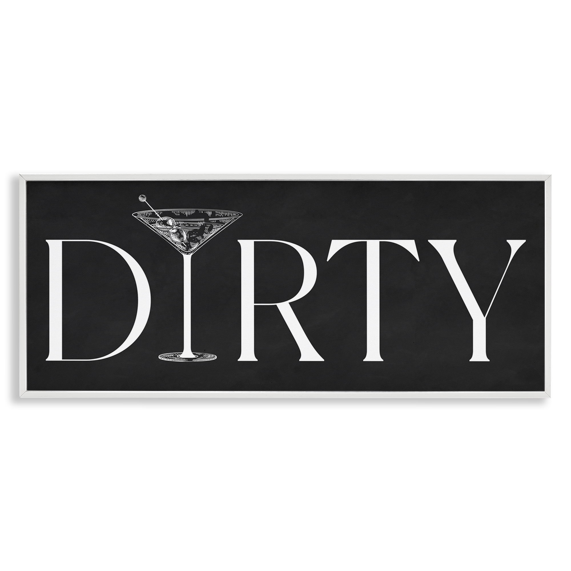 Stupell Industries Dirty Martini with Chalkboard Lettering White Framed Giclee Art, design by Lettered and Lined