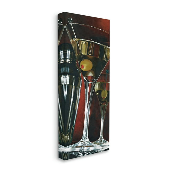 Stupell Industries Dirty Olive Martinis Hyper Realistic Painting Canvas Wall Art by Stefano Ferreri