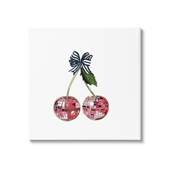 Stupell Industries Disco Ball Cherries Food & Beverage Painting Gallery Wrapped Canvas Art Print Wall Art, 17 x 17