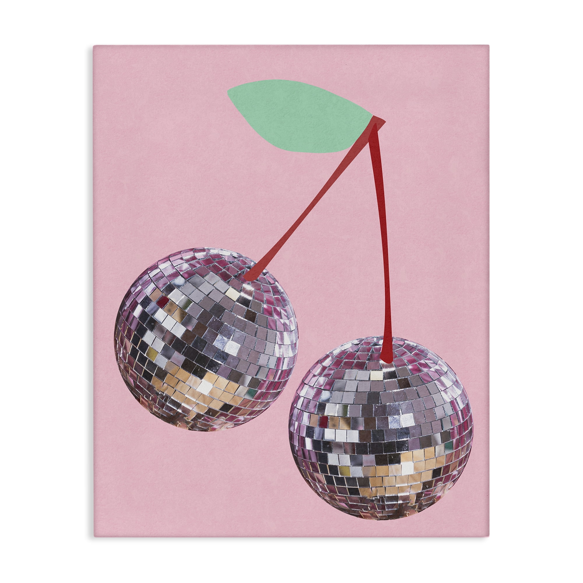 Stupell Industries Disco Ball Cherries Novelty & Humor Painting Wrapped Canvas Art Print Wall Art, 36 x 48