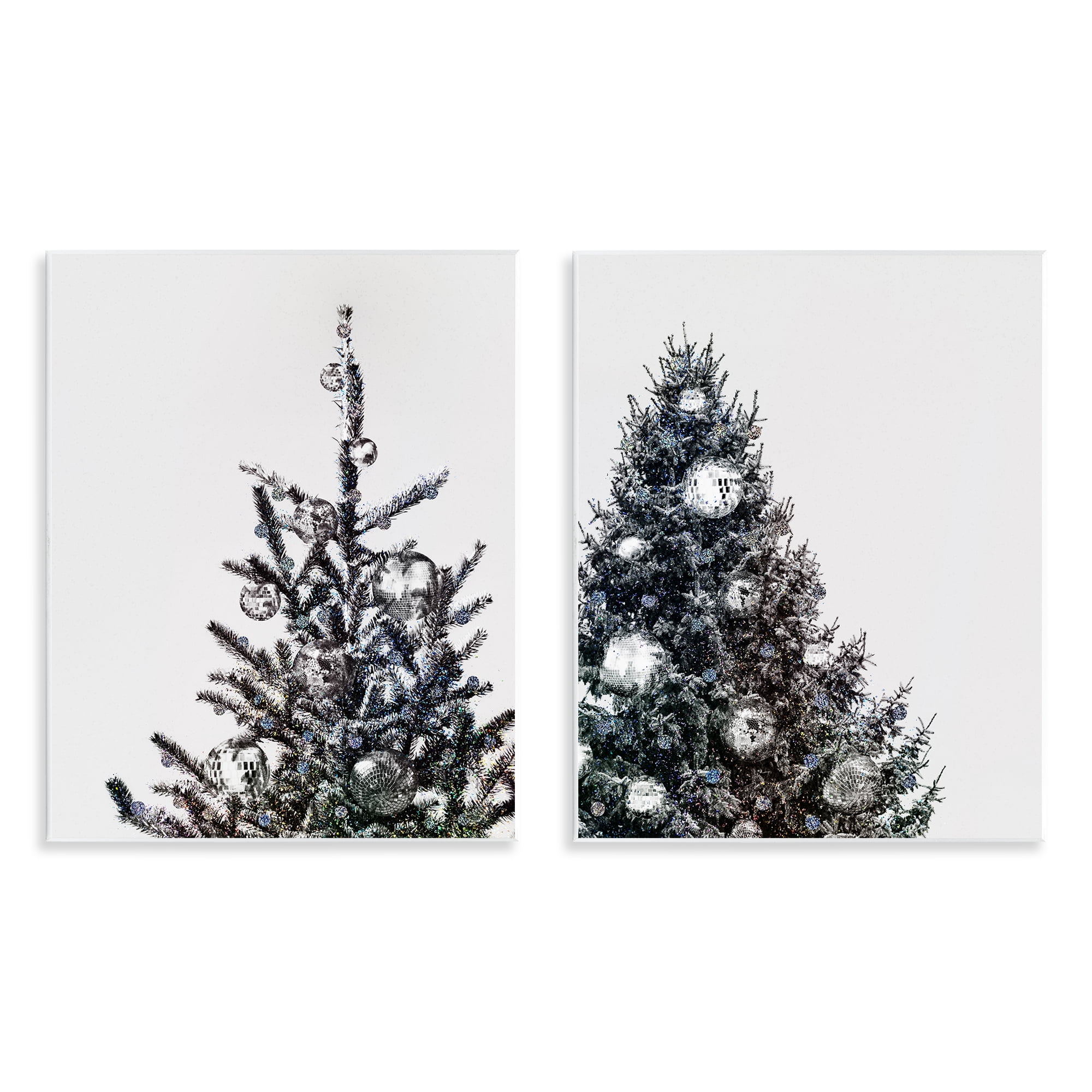 Stupell Industries Disco Ball Christmas Tree Holiday Photography Unframed Art Print Wall Art, 11 x 14, Set of 2