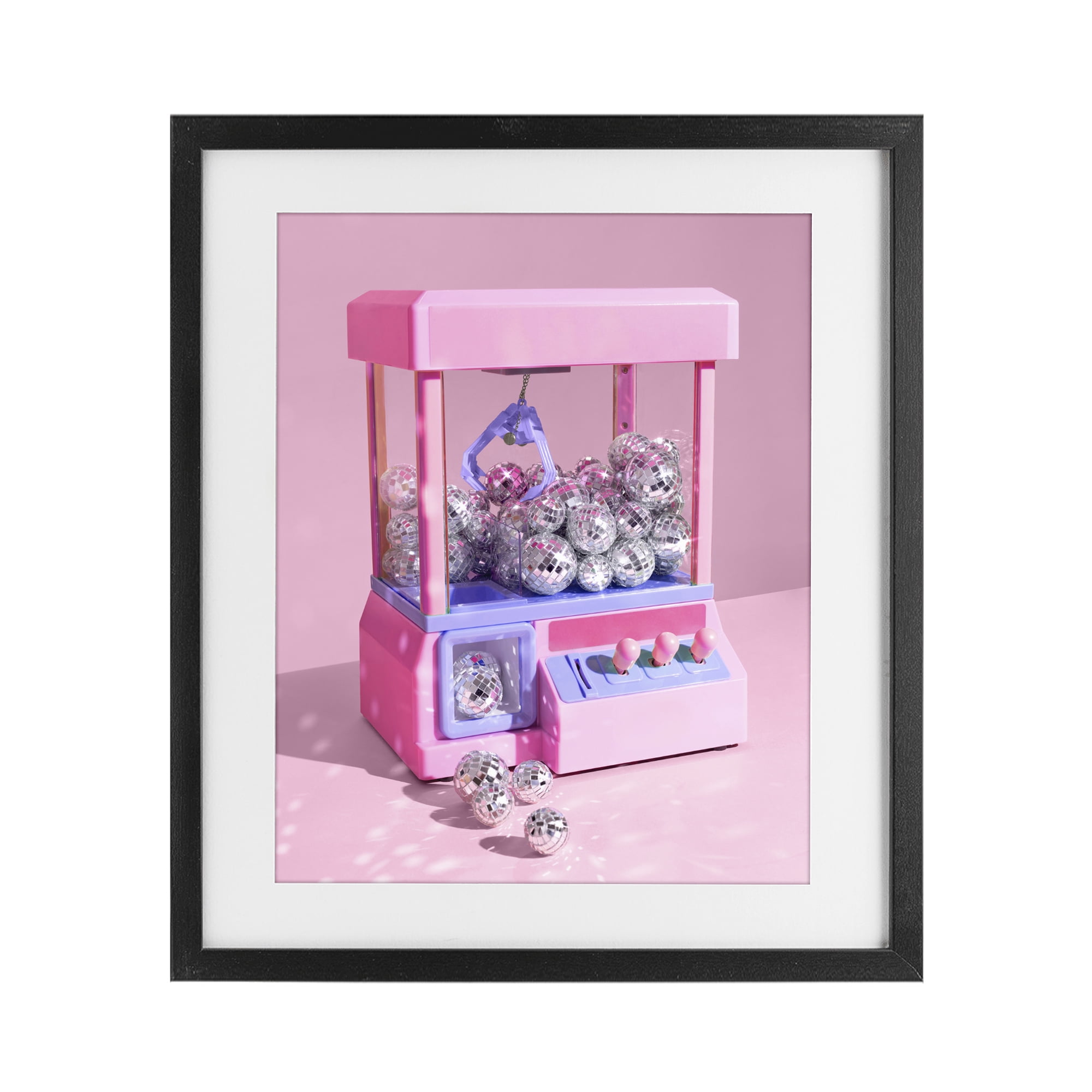 Stupell Industries Disco Ball Claw Machine Black Framed Print Under Glass, design by LISH Creative