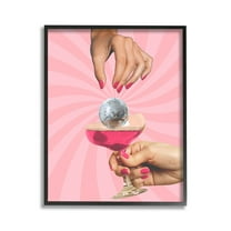 Stupell Industries Disco Ball Cocktail Food & Beverage Painting Black Framed Art Print Wall Art, 11 x 14