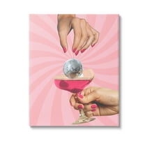 Stupell Industries Disco Ball Cocktail Food & Beverage Painting Gallery Wrapped Canvas Art Print Wall Art, 16 x 20