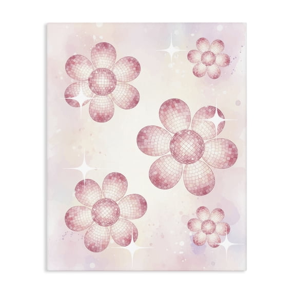 Stupell Industries Bohemian Disco Ball Floral Patterns Canvas Art, 36 x 48, by Lil' Rue