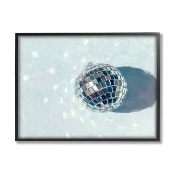 Stupell Industries Disco Ball Glimmer Reflection Graphic Art Black Framed Art Print Wall Art, Design by Ziwei Li